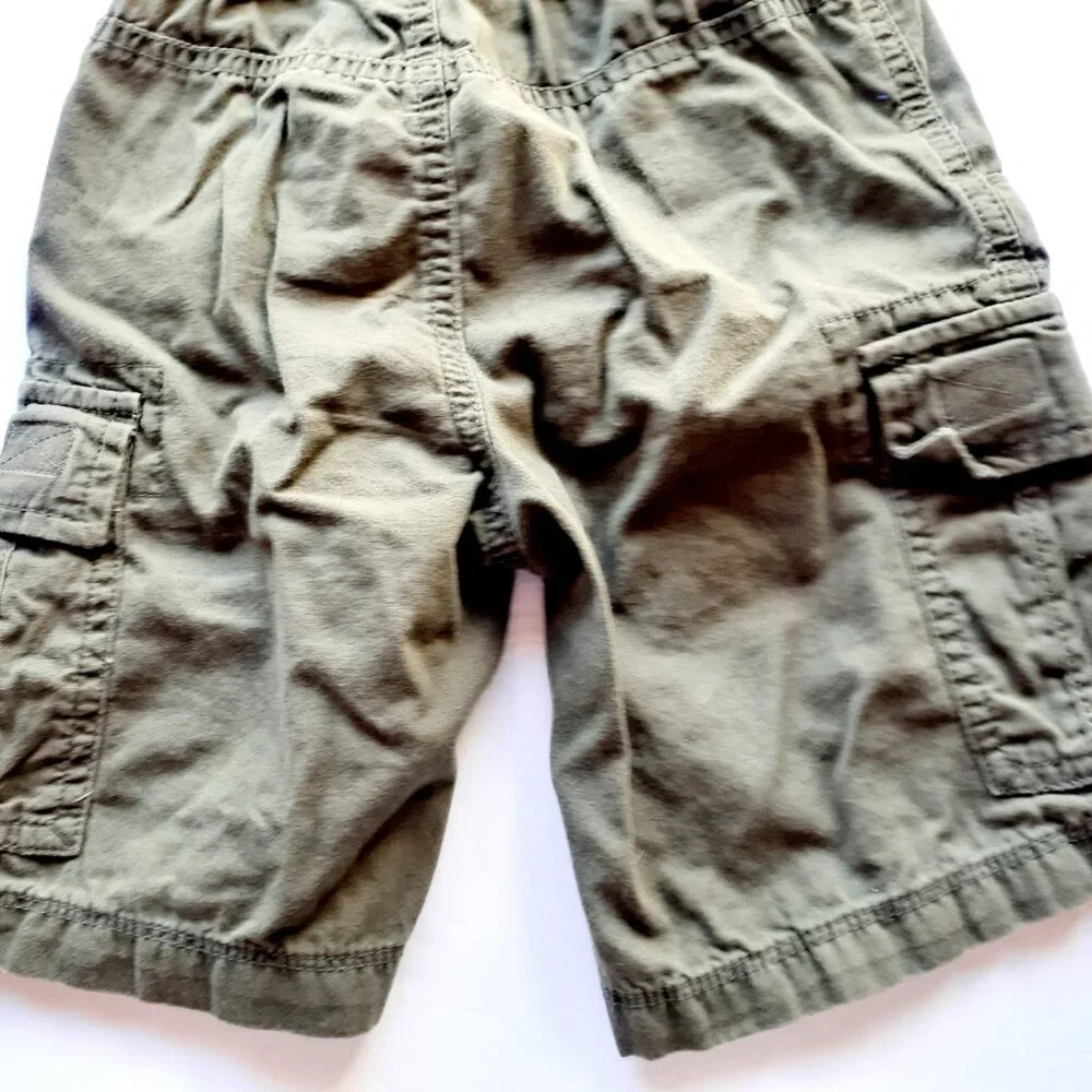 Children's Place Boys Shorts Cargo Green Adjustable Waist Size 5